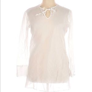 Armani White sheer Tunic Top/Blouse 14